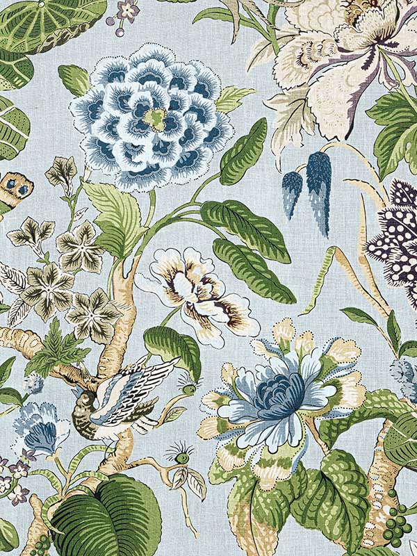 Hill Garden Spa Blue Fabric WTG-243402 by Thibaut Fabrics for sale at Wallpapers To Go