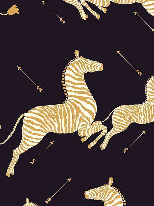 Zebras Wallpaper Black Wallpaper WTG-245503 by Scalamandre Wallpaper for sale at Wallpapers To Go