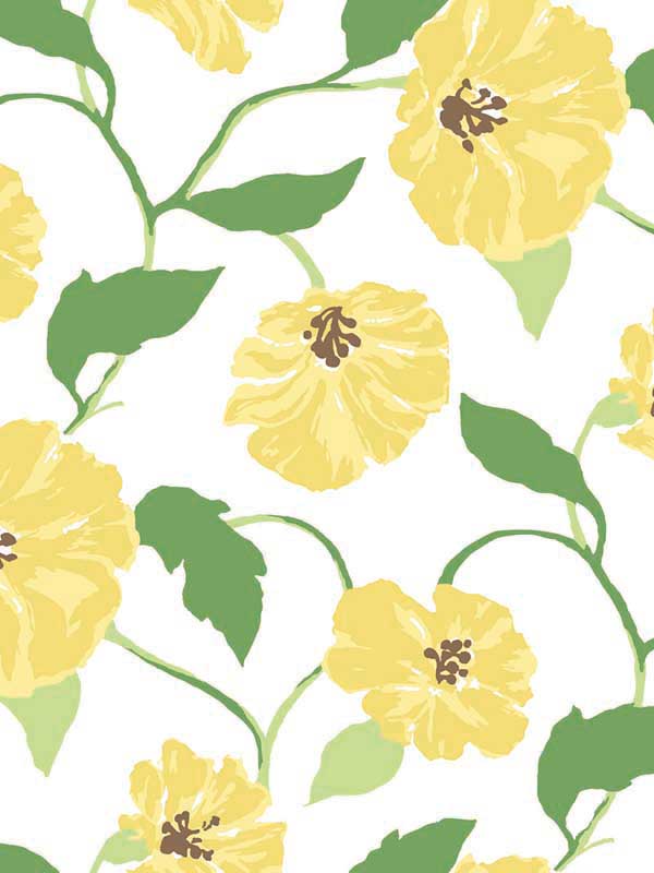 Jungle Garden Lemon Grove Yellow Peel and Stick Wallpaper WTG-247844 by York Wallpaper for sale at Wallpapers To Go