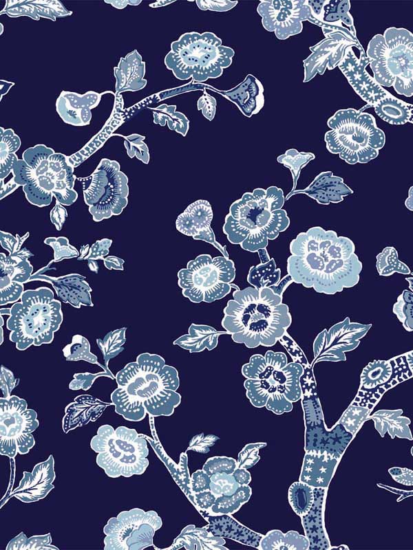 Temple Garden Navy Blue Peel and Stick Wallpaper WTG-247850 by York Wallpaper for sale at Wallpapers To Go