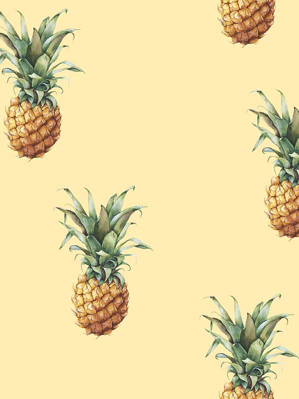 Pineapples Yellow Wallpaper WTG-250291 by Galerie Wallpaper for sale at Wallpapers To Go