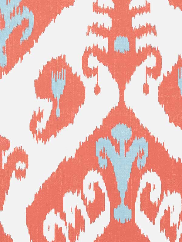 Indies Ikat Coral Wallpaper WTG-250782 by Thibaut Wallpaper for sale at Wallpapers To Go
