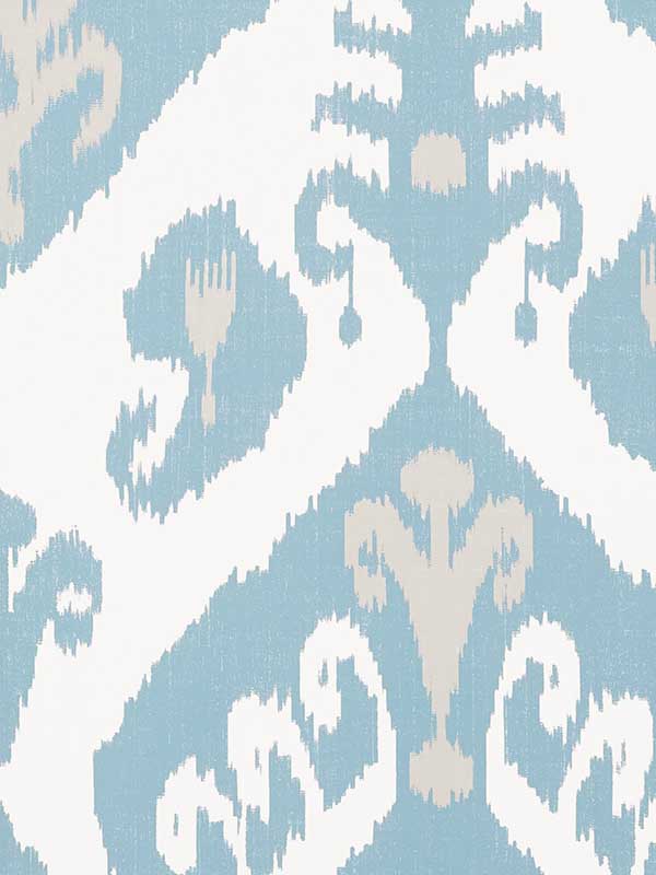 Indies Ikat French Blue Wallpaper WTG-250783 by Thibaut Wallpaper for sale at Wallpapers To Go