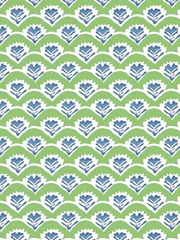 Emily Green and Blue Wallpaper WTG-250786 by Thibaut Wallpaper for sale at Wallpapers To Go