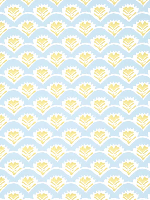 Emily Yellow and Blue Wallpaper WTG-250788 by Thibaut Wallpaper for sale at Wallpapers To Go