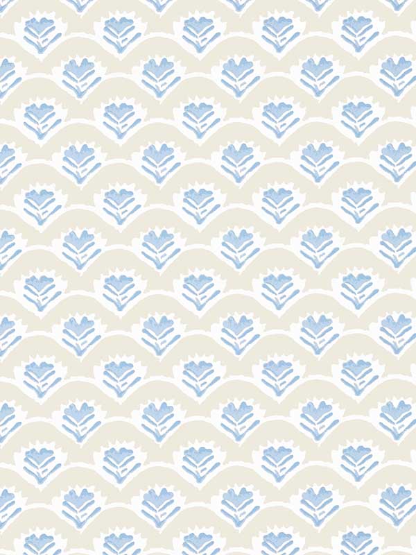 Emily Beige and Blue Wallpaper WTG-250791 by Thibaut Wallpaper for sale at Wallpapers To Go