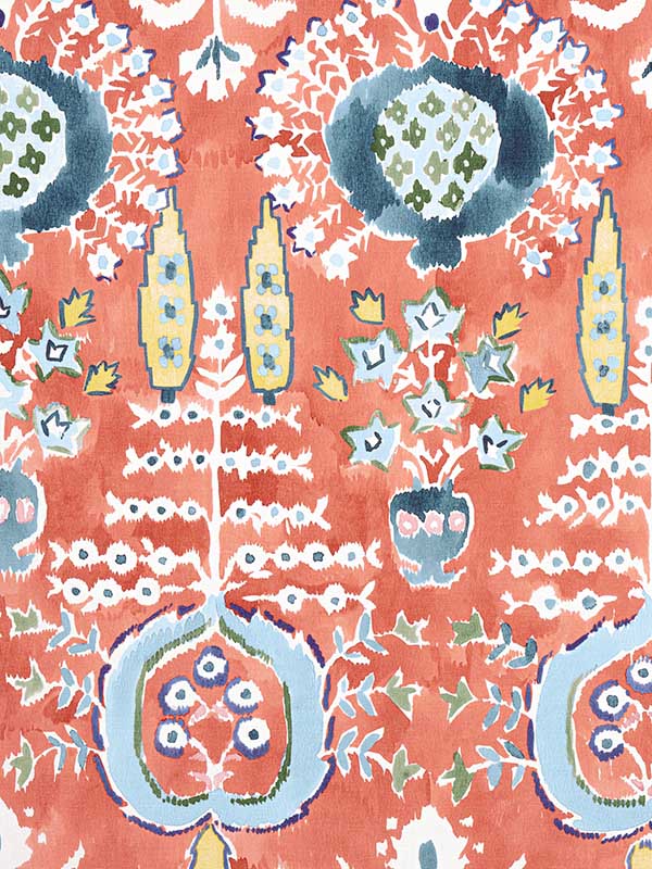 Mendoza Suzani Coral Fabric WTG-253787 by Thibaut Fabrics for sale at Wallpapers To Go