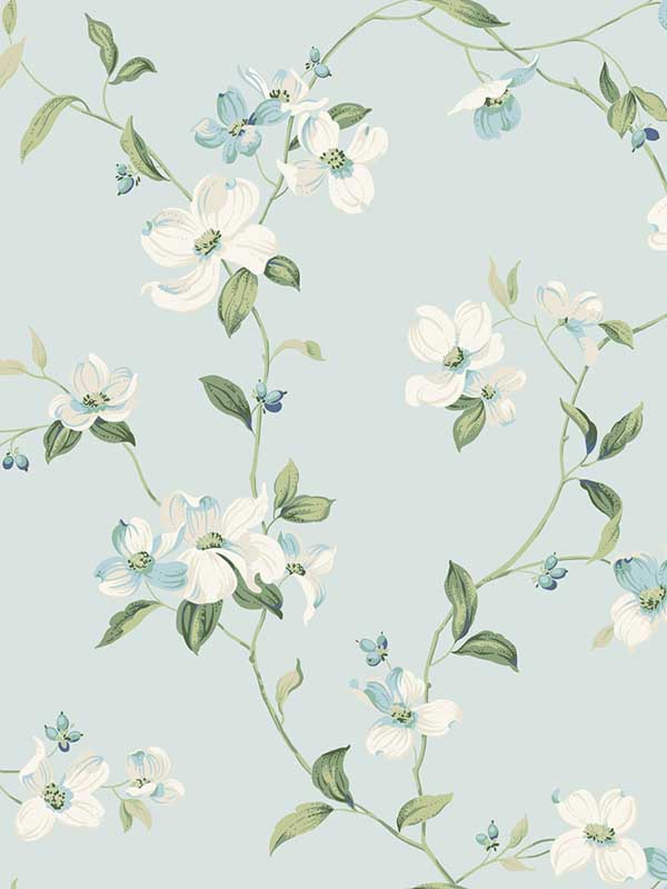 Dogwood Light Blue Wallpaper WTG-254011 by York Wallpaper for sale at Wallpapers To Go