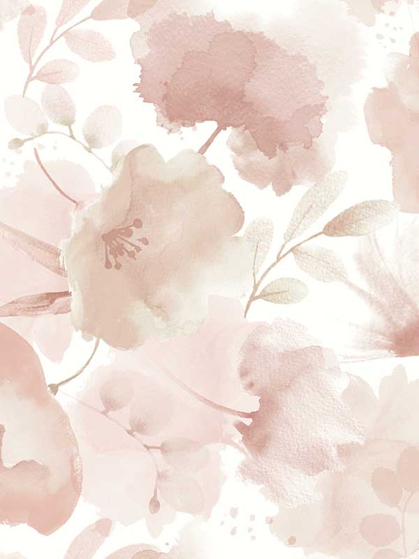 Watercolor Bouquet Blush Wallpaper WTG-254013 by York Wallpaper for sale at Wallpapers To Go