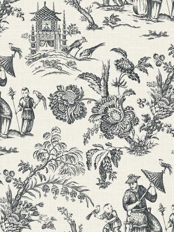 Chinoiserie Linen Poppy Seed Fabric WTG-255577 by Seabrook Wallpaper for sale at Wallpapers To Go