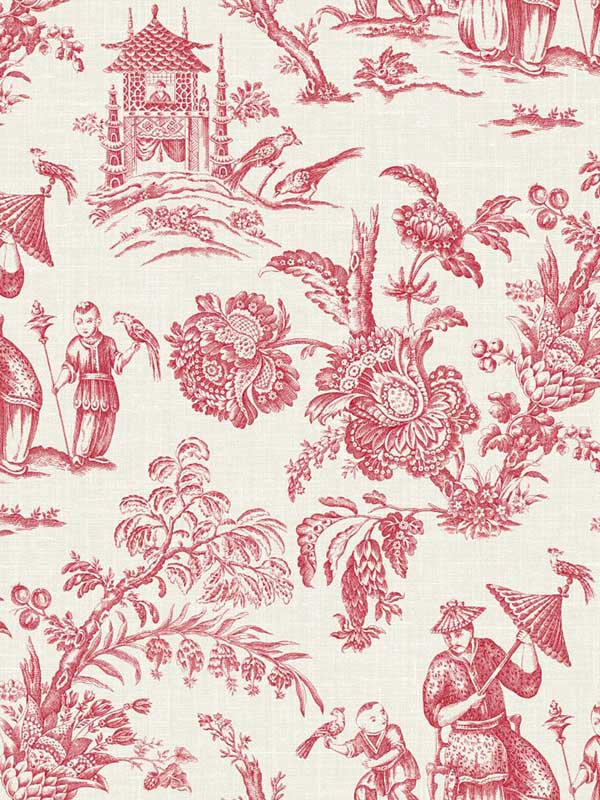 Chinoiserie Linen Antique Ruby Fabric WTG-255578 by Seabrook Wallpaper for sale at Wallpapers To Go