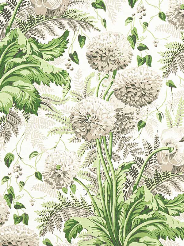 Dahlia Spring on White Fabric WTG-256292 by Anna French Fabrics for sale at Wallpapers To Go