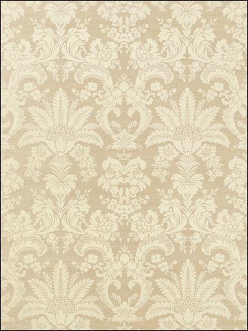 West Indies Damask Cream on Beige Grasscloth Wallpaper T3632 by Thibaut Wallpaper for sale at Wallpapers To Go